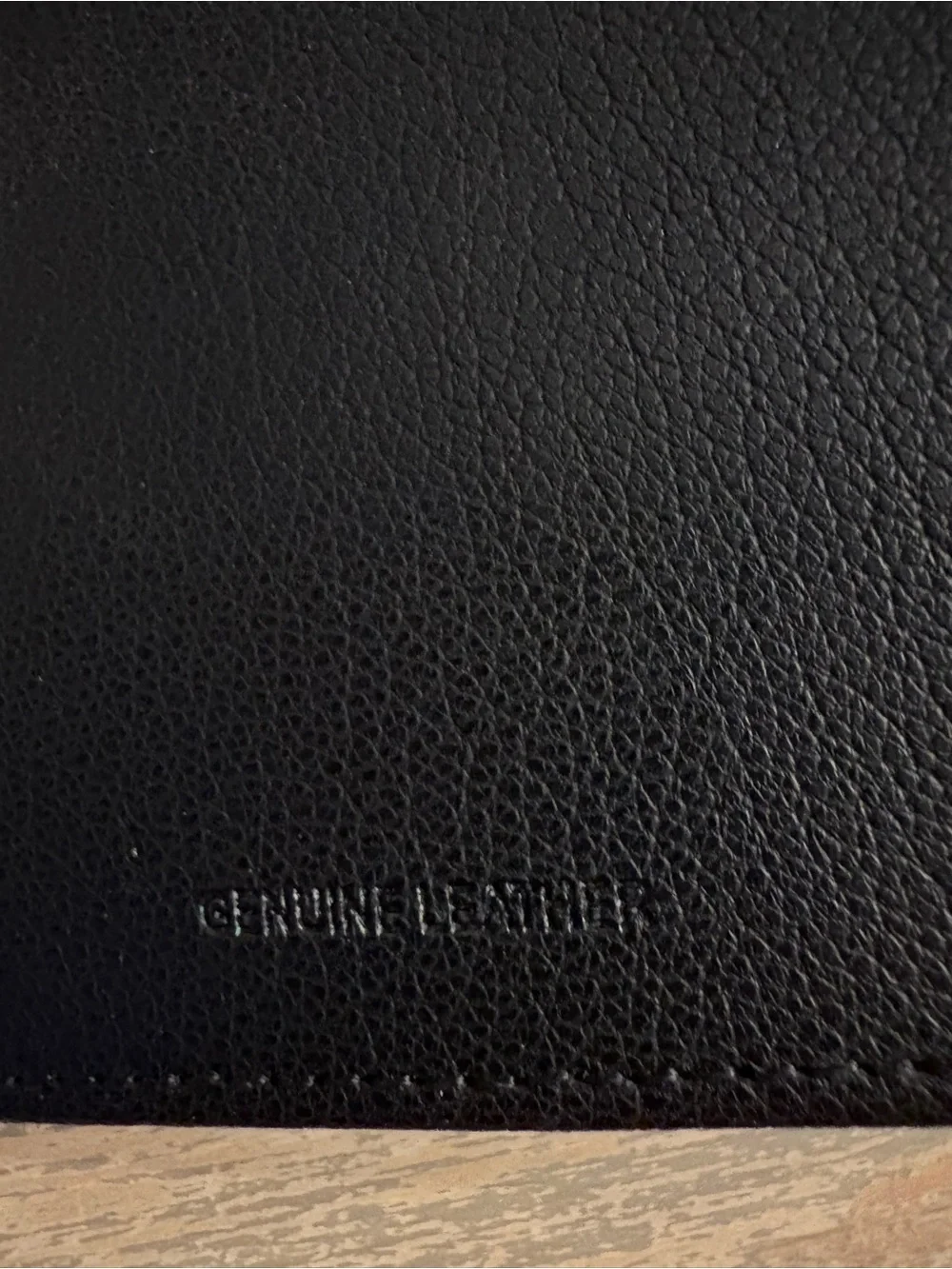 NWT Perry Ellis Black Leather Wallet with Contrast Stitching